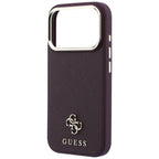 Guess Saffiano Small 4G & Classic Logo MagSafe Case for iPhone 18 Pro / 17 Pro - Vyšnia -- iPhone 18 Pro / iPhone 17 Pro
