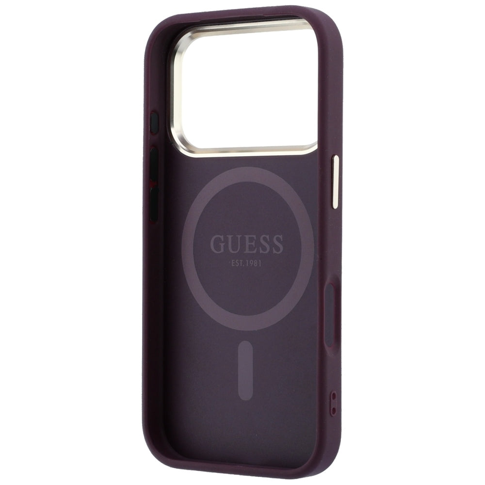 Guess Saffiano Small 4G & Classic Logo MagSafe Case for iPhone 18 Pro / 17 Pro - Vyšnia -- iPhone 18 Pro / iPhone 17 Pro