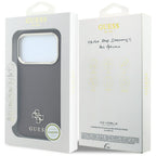 Guess Saffiano Small 4G & Classic Logo MagSafe Case for iPhone 18 Pro / 17 Pro - Vyšnia -- iPhone 18 Pro / iPhone 17 Pro