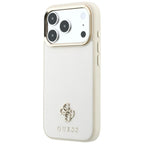 Guess Saffiano Small 4G & Classic Logo MagSafe dėklas iPhone 17 Pro Max / 18 Pro Max - smėlio -- iPhone 17 Pro Max /...