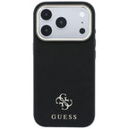 Guess Saffiano Small 4G ir Classic Logo MagSafe dėklas iPhone 17 Pro Max / 18 Pro Max - Juoda -- iPhone 17 Pro Max /...