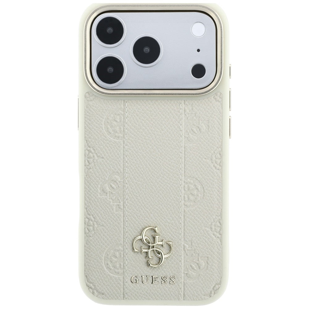 Guess Stripe Peony 4G Logo MagSafe Case for iPhone 18 Pro / 17 Pro - Smėlio -- iPhone 18 Pro / iPhone 17 Pro