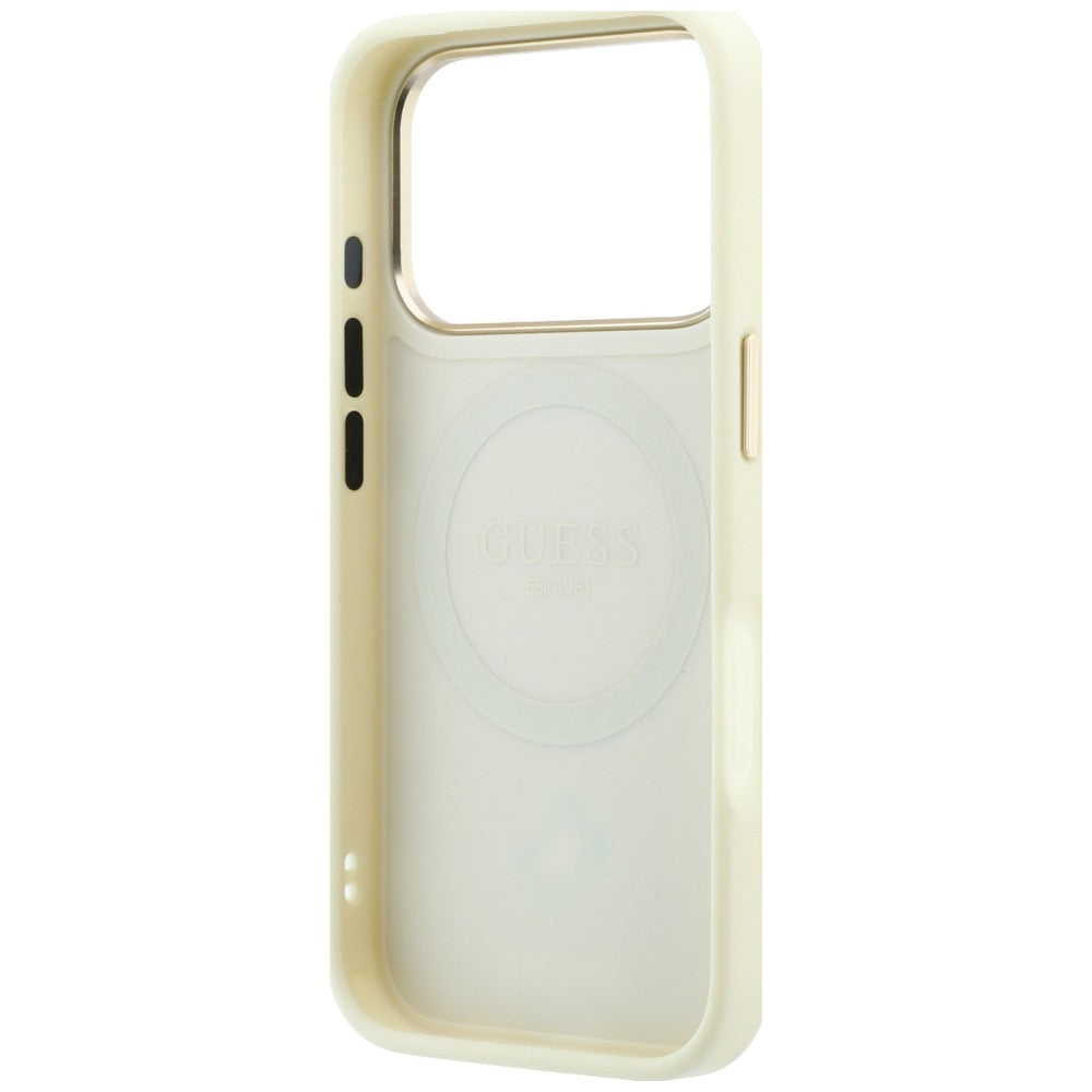 Guess Stripe Peony 4G Logo MagSafe Case for iPhone 18 Pro / 17 Pro - Smėlio -- iPhone 18 Pro / iPhone 17 Pro