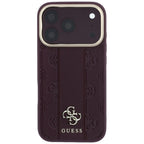 Guess Stripe Peony 4G Logo MagSafe Case for iPhone 18 Pro / 17 Pro - Vyšnia -- iPhone 18 Pro / iPhone 17 Pro