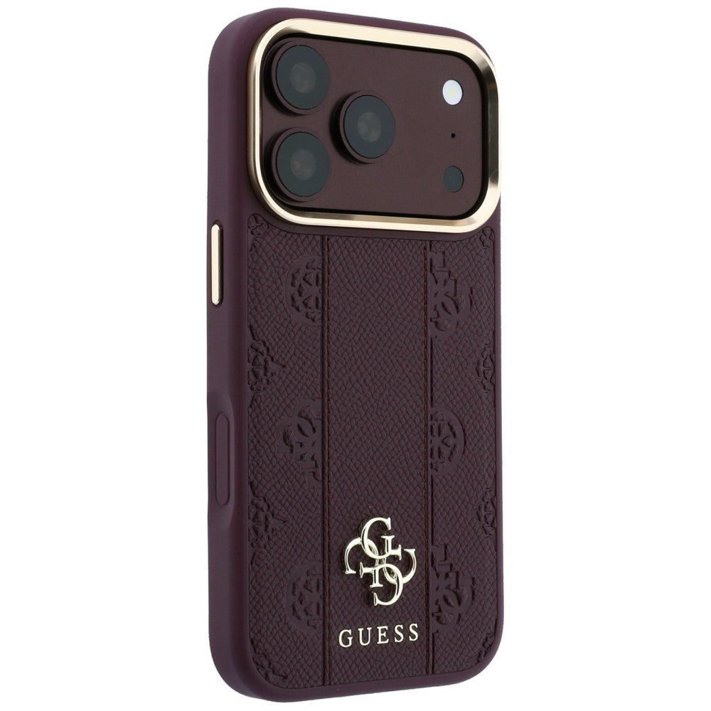 Guess Stripe Peony 4G Logo MagSafe Case for iPhone 18 Pro / 17 Pro - Vyšnia -- iPhone 18 Pro / iPhone 17 Pro
