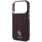 Guess Stripe Peony 4G Logo MagSafe Case for iPhone 18 Pro / 17 Pro - Vyšnia -- iPhone 18 Pro / iPhone 17 Pro