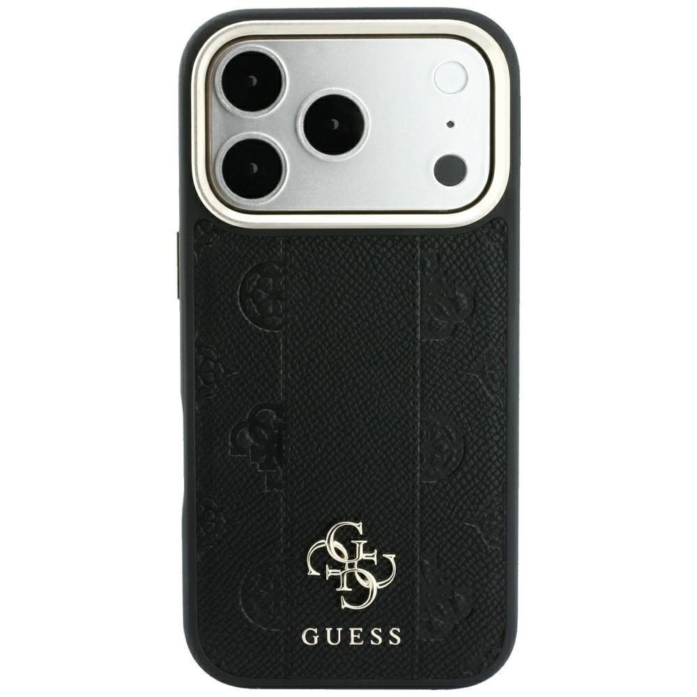 Guess Stripe Peony 4G Logo MagSafe dėklas iPhone 17 Pro / 18 Pro - Juoda -- iPhone 17 Pro / iPhone 18 Pro