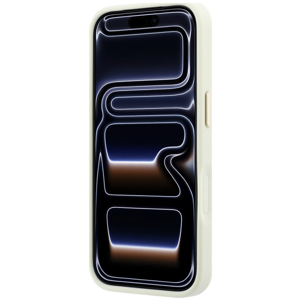 Guess Stripe Peony 4G Logo MagSafe dėklas iPhone 18 Pro Max / 17 Pro Max - Kreminė -- iPhone 18 Pro Max / iPhone 17 Pro Max