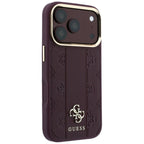 Guess Stripe Peony 4G Logo MagSafe dėklas iPhone 18 Pro Max / 17 Pro Max - Bordo -- iPhone 18 Pro Max / iPhone 17 Pro Max