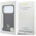 Guess Stripe Peony 4G Logo MagSafe dėklas iPhone 18 Pro Max / 17 Pro Max - Bordo -- iPhone 18 Pro Max / iPhone 17 Pro Max