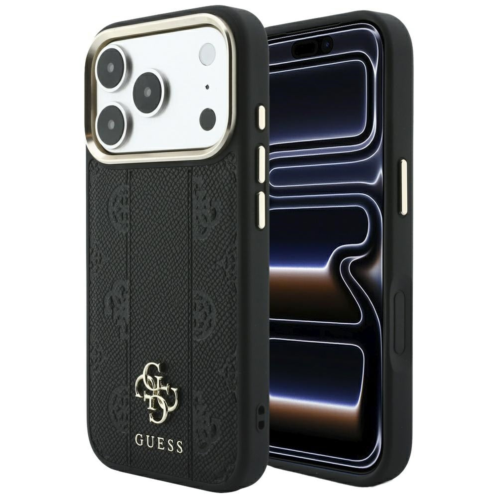 Guess Stripe Peony 4G Logo MagSafe dėklas iPhone 17 Pro Max / 18 Pro Max - Juoda -- iPhone 17 Pro Max / iPhone 18 Pro Max