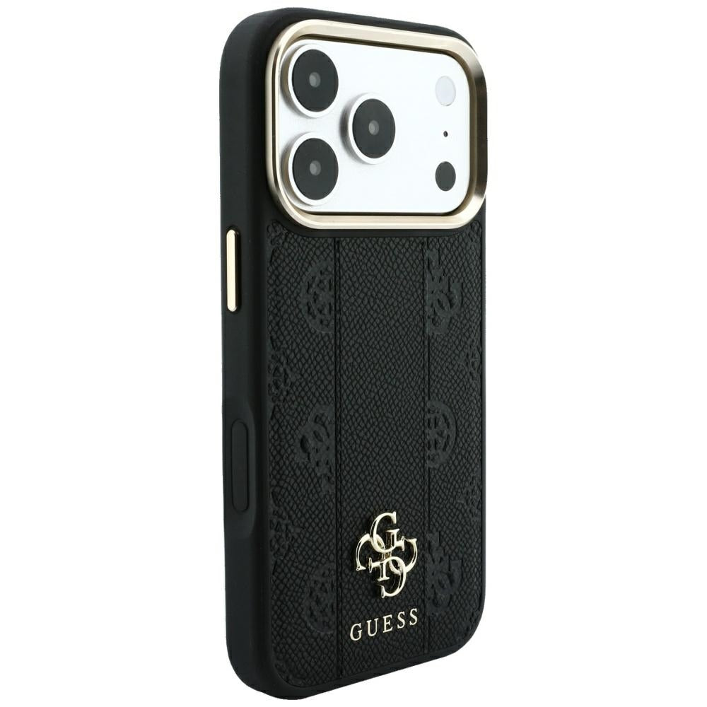 Guess Stripe Peony 4G Logo MagSafe dėklas iPhone 17 Pro Max / 18 Pro Max - Juoda -- iPhone 17 Pro Max / iPhone 18 Pro Max