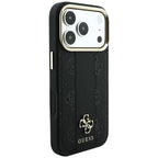 Guess Stripe Peony 4G Logo MagSafe dėklas iPhone 17 Pro Max / 18 Pro Max - Juoda -- iPhone 17 Pro Max / iPhone 18 Pro Max