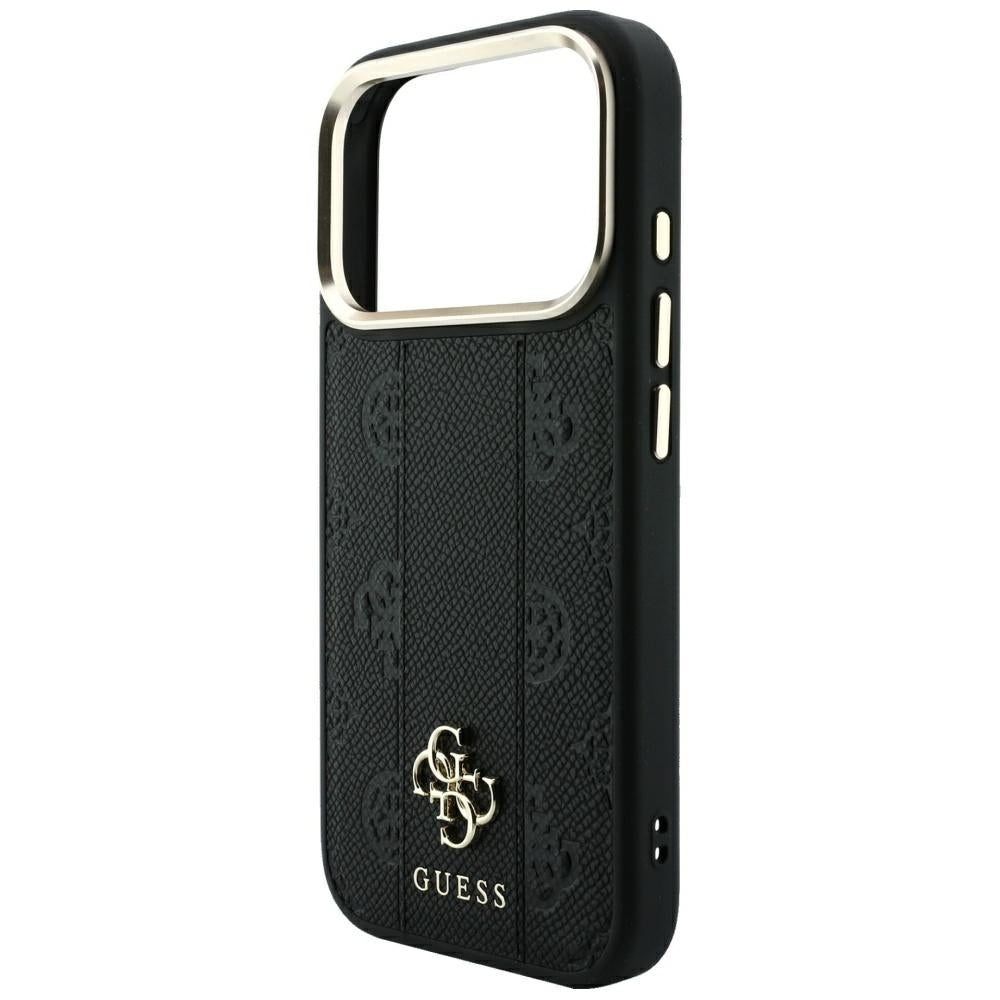 Guess Stripe Peony 4G Logo MagSafe dėklas iPhone 17 Pro Max / 18 Pro Max - Juoda -- iPhone 17 Pro Max / iPhone 18 Pro Max