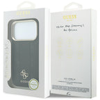 Guess Stripe Peony 4G Logo MagSafe dėklas iPhone 17 Pro Max / 18 Pro Max - Juoda -- iPhone 17 Pro Max / iPhone 18 Pro Max