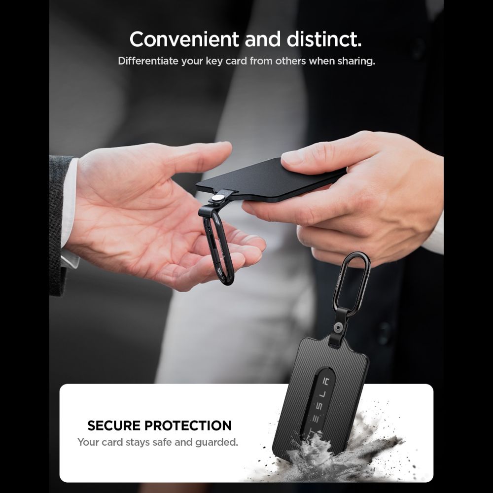Spigen TO243 Tesla pagrindinės kortelės dėklas automobilių raktams - Juoda -- Cell phone cases and covers