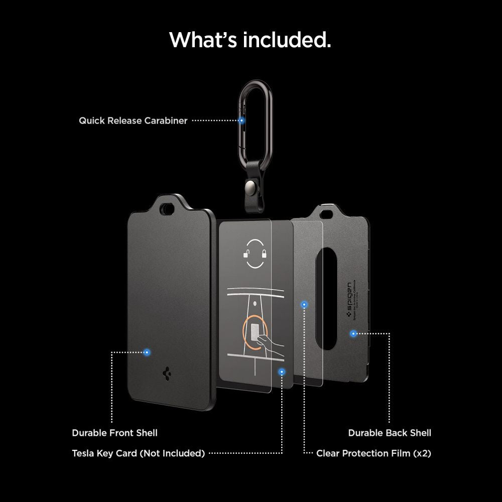 Spigen TO243 Tesla pagrindinės kortelės dėklas automobilių raktams - Juoda -- Cell phone cases and covers