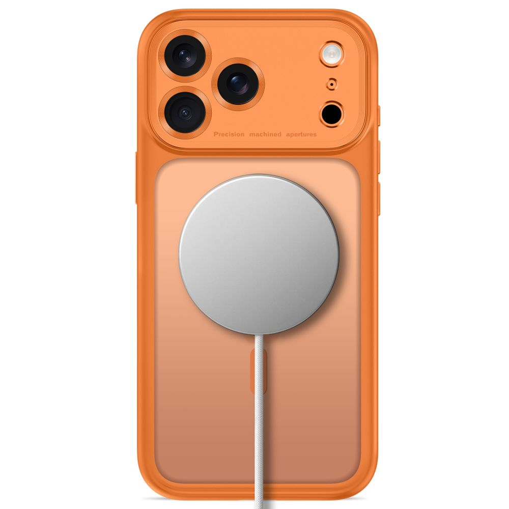 Tech-Protect MagPeak MagSafe CC dėklas Apple iPhone 18 Pro / 17 Pro - matinis oranžinis -- iPhone 18 Pro / iPhone 17 Pro