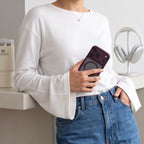 Tech-Protect MagPeak MagSafe CC dėklas Apple iPhone 18 Pro / 17 Pro - tamsiai raudona matinė -- iPhone 18 Pro / iPhone 17 Pro