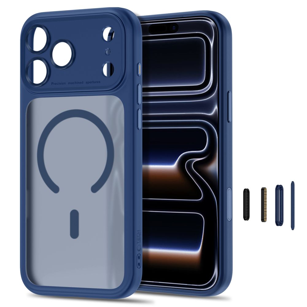 Tech-Protect MagPeak MagSafe CC dėklas Apple iPhone 18 Pro / 17 Pro - matinė tamsiai mėlyna -- iPhone 18 Pro / iPhone 17 Pro