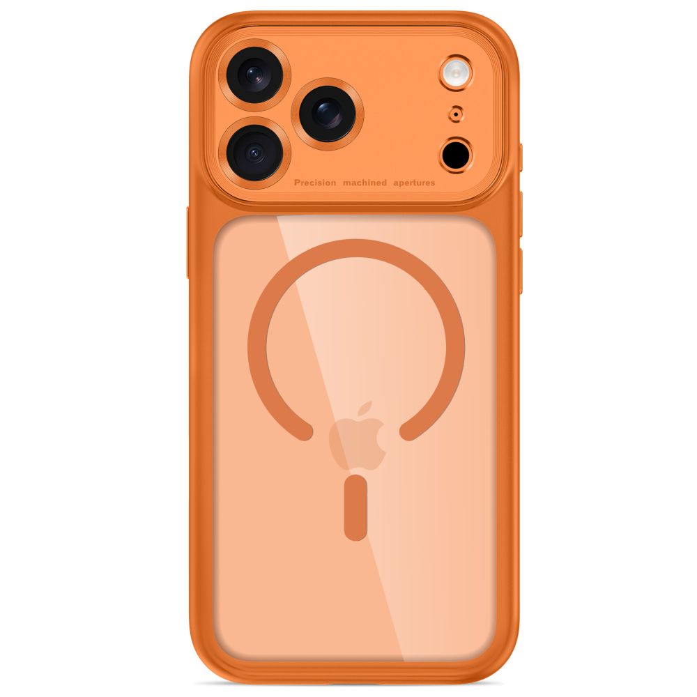 Tech-Protect MagPeak MagSafe CC dėklas Apple iPhone 18 Pro Max / 17 Pro Max - skaidrus oranžinis -- iPhone 18 Pro Max /...