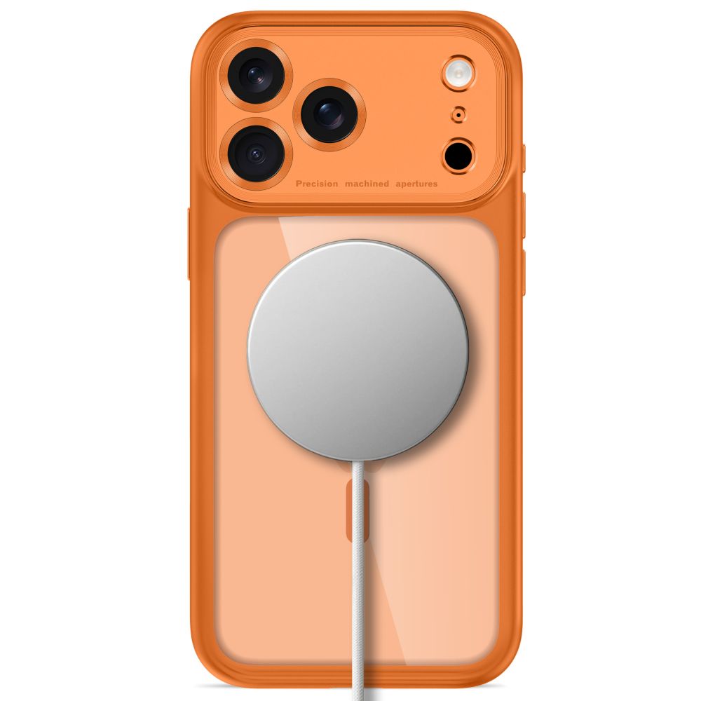 Tech-Protect MagPeak MagSafe CC dėklas Apple iPhone 18 Pro Max / 17 Pro Max - skaidrus oranžinis -- iPhone 18 Pro Max /...