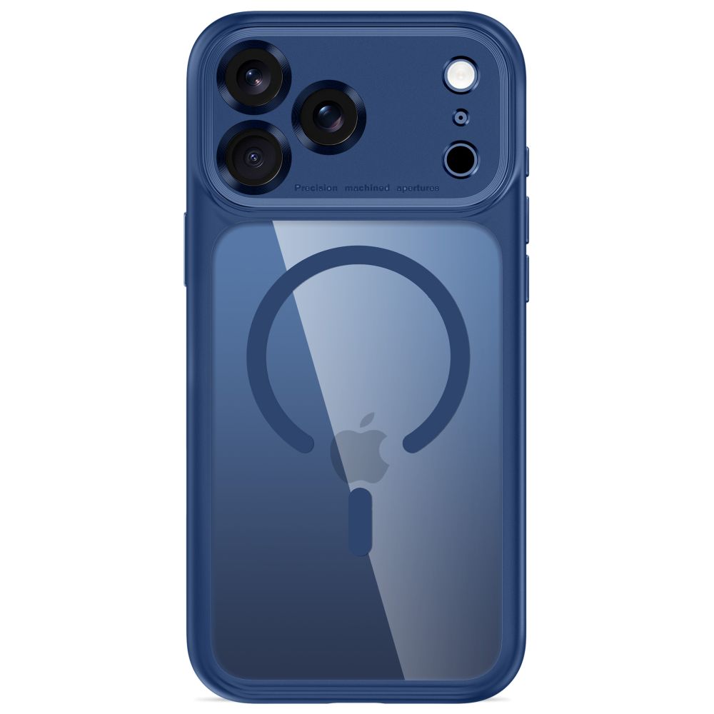 Tech-Protect MagPeak MagSafe CC dėklas iPhone 18 Pro Max / 17 Pro Max - Skaidrus tamsiai mėlynas -- iPhone 18 Pro Max /...