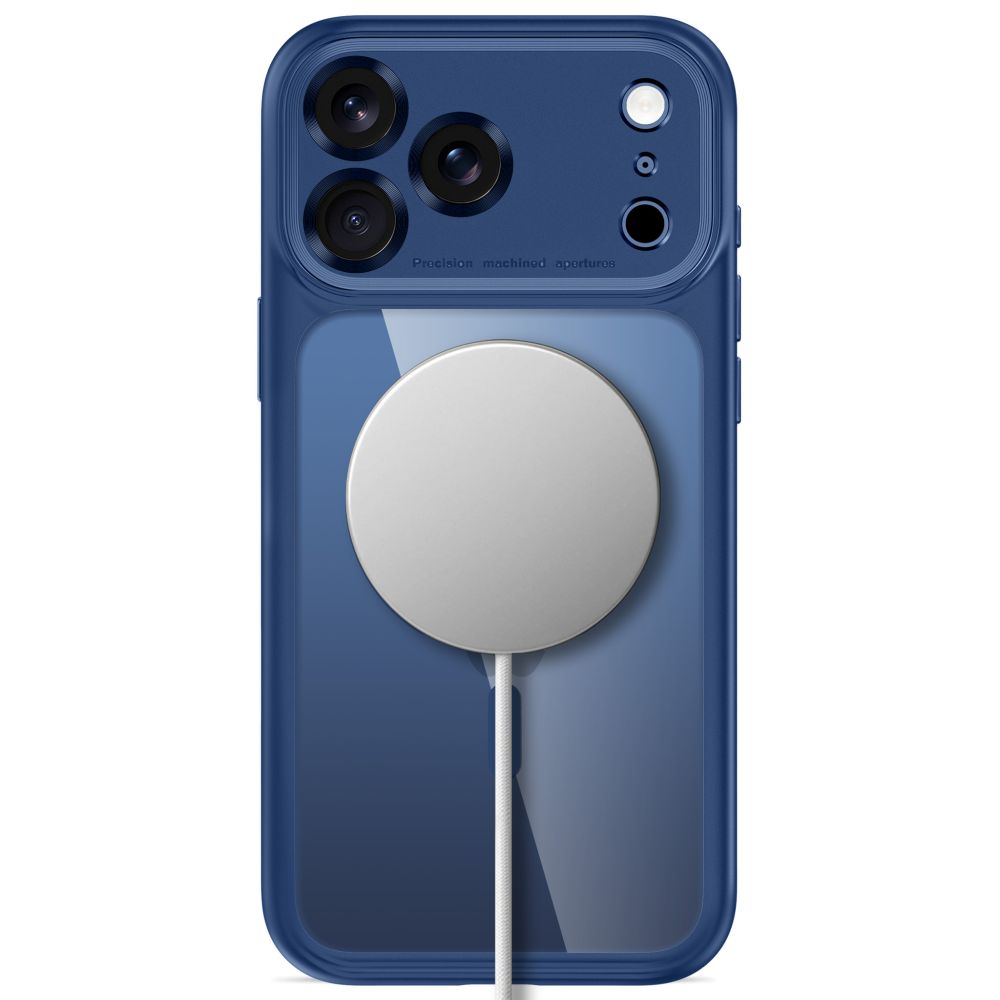 Tech-Protect MagPeak MagSafe CC dėklas iPhone 18 Pro Max / 17 Pro Max - Skaidrus tamsiai mėlynas -- iPhone 18 Pro Max /...