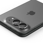 Grūdinto stiklo kameros apsauga Spigen Optik Pro GLAS.TR EZ FIT 2-Pack, skirta iPhone Duo - balta -- iPhone Duo