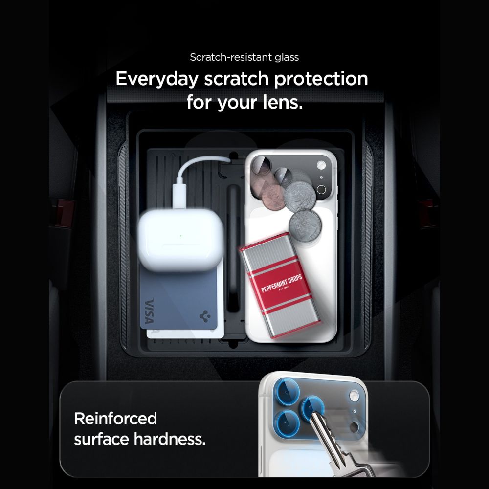 Spigen Optik Pro XL Glas.tR EZ Fit grūdintas stiklas fotoaparato ekrano apsaugiklis skirtas Apple iPhone 18 Pro - Tamsi...