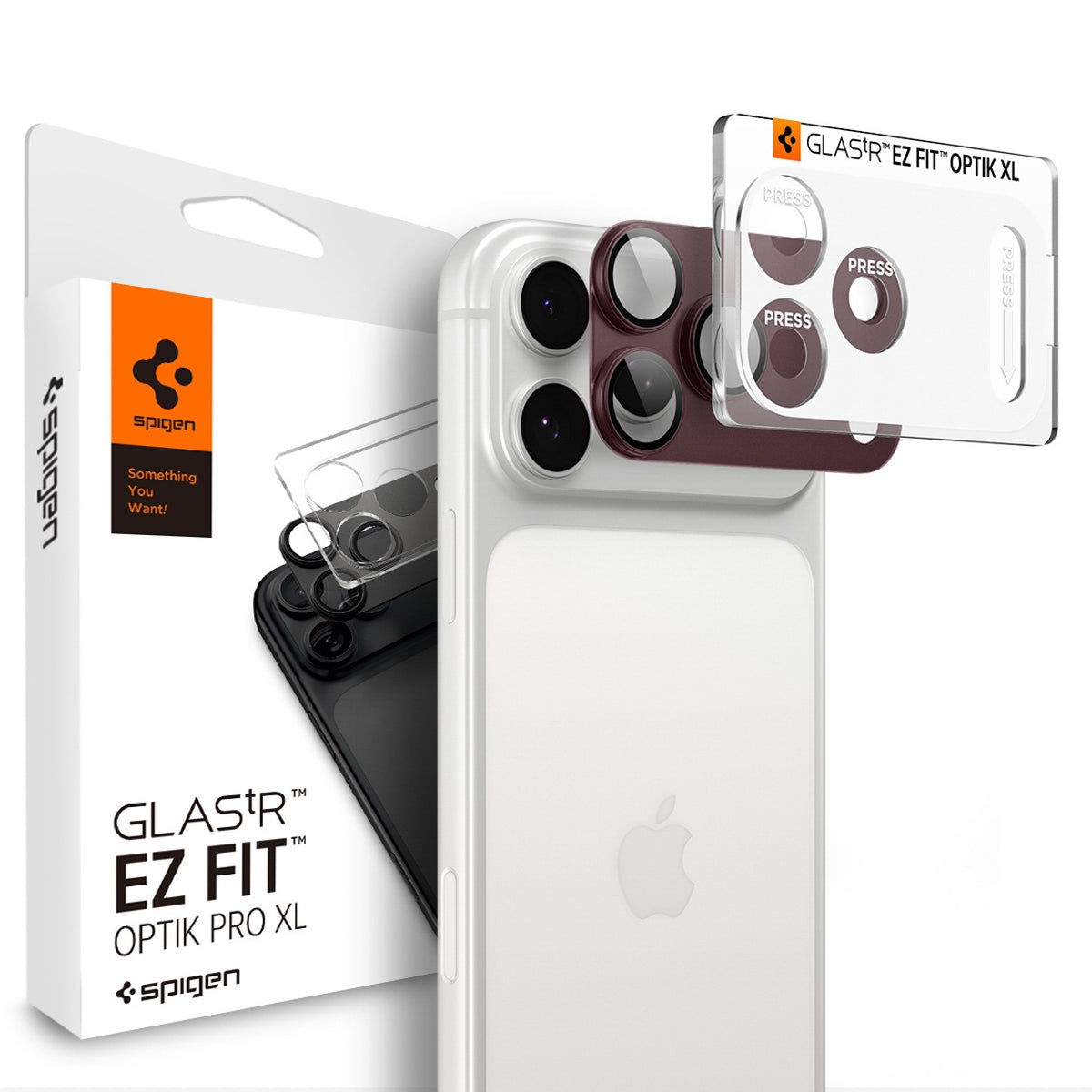 Spigen Optik Pro XL GLAS.TR EZ FIT grūdinto stiklo apsauga iPhone 18 Pro Max - Tamsi vyšnia -- iPhone 18 Pro Max