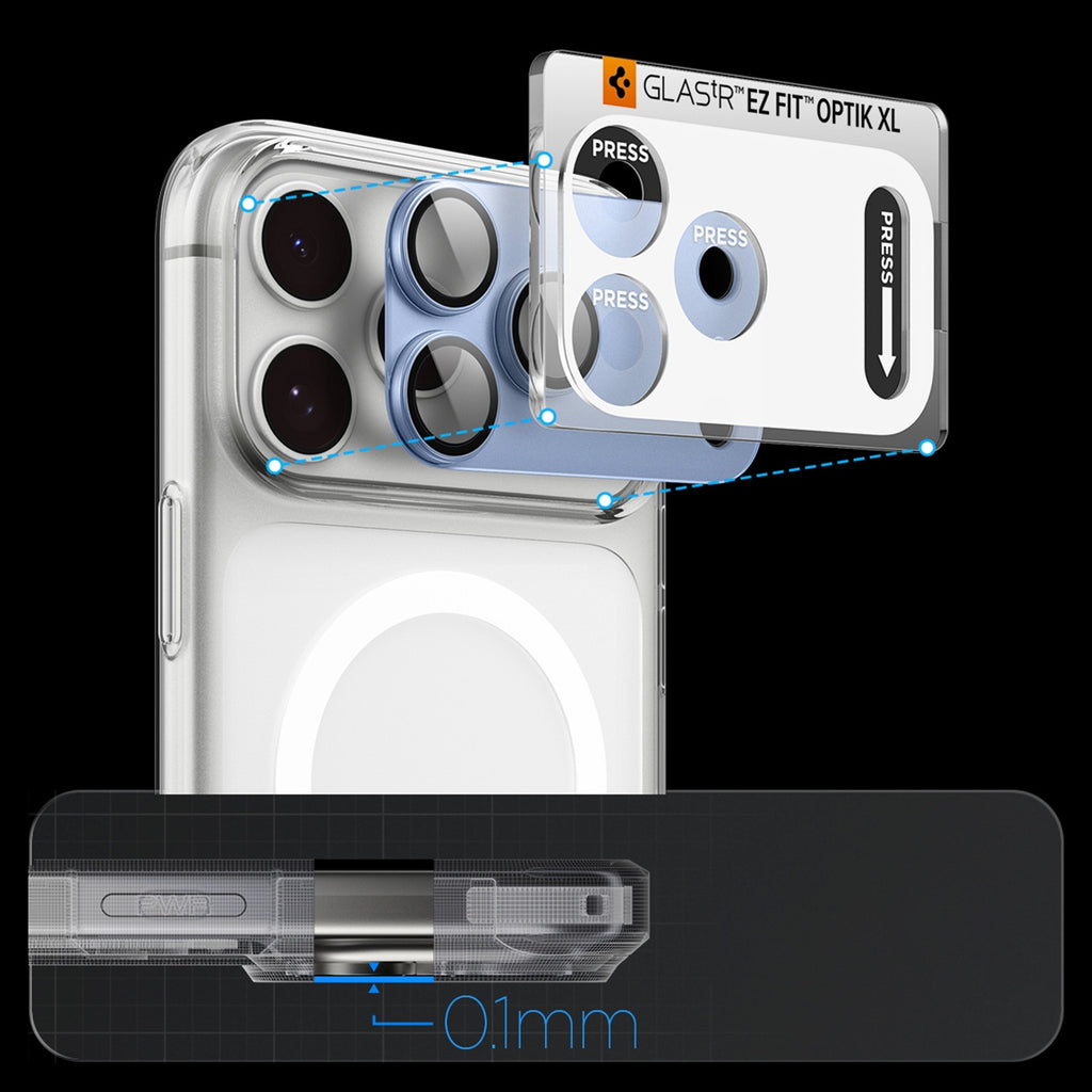 Spigen Optik Pro XL GLAS.TR EZ FIT grūdinto stiklo apsauga iPhone 18 Pro Max - Šviesi mėlyna -- iPhone 18 Pro Max