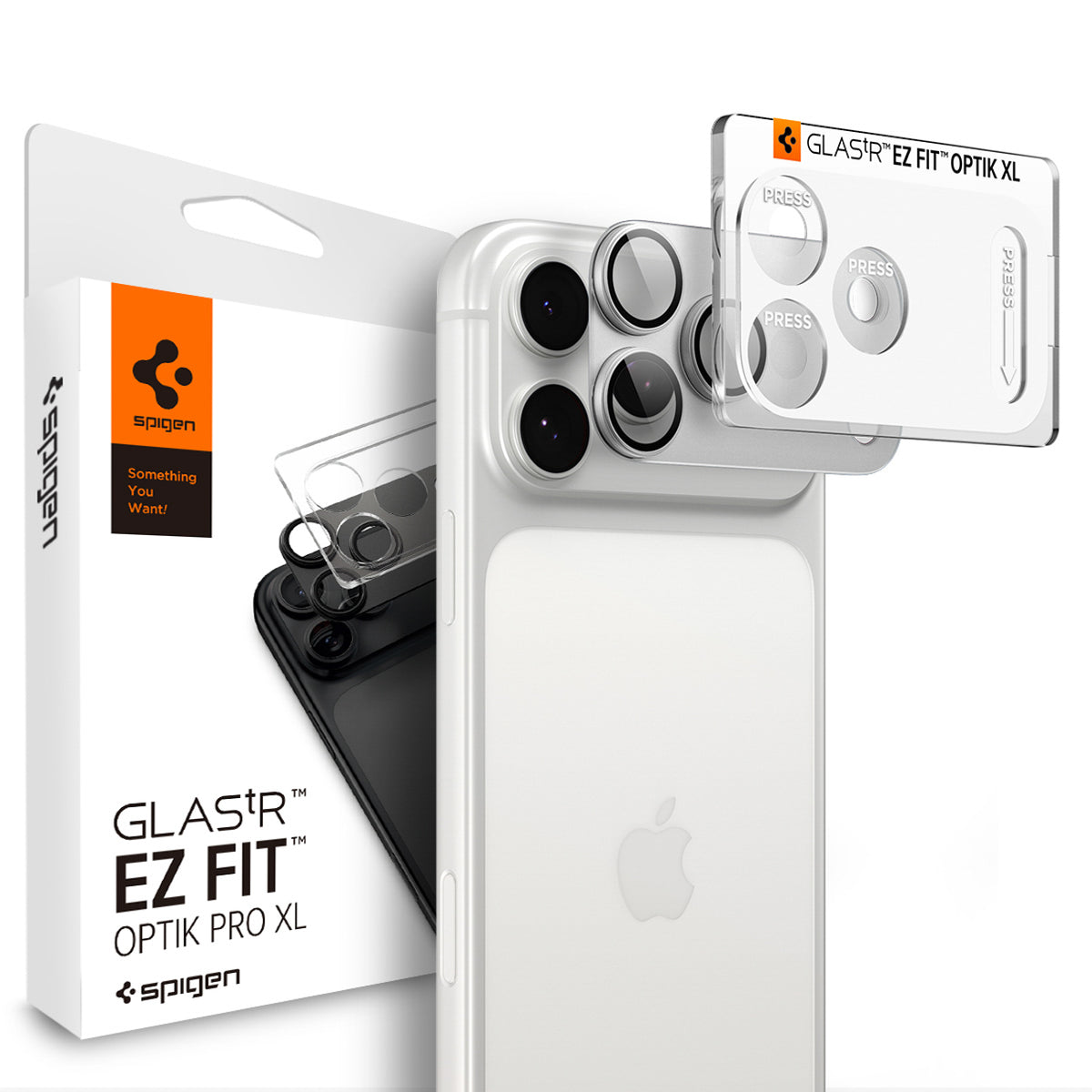 Spigen Optik Pro XL GLAS.TR EZ FIT grūdinto stiklo apsauga iPhone 18 Pro Max - Sidabrinė -- iPhone 18 Pro Max