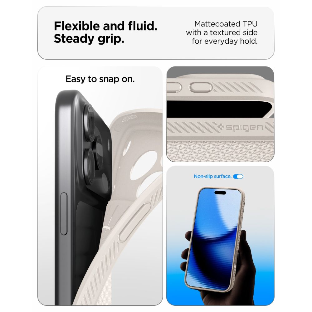 Spigen Liquid Air dėklas iPhone 18 Pro / 17 Pro - titanas -- iPhone 18 Pro / iPhone 17 Pro