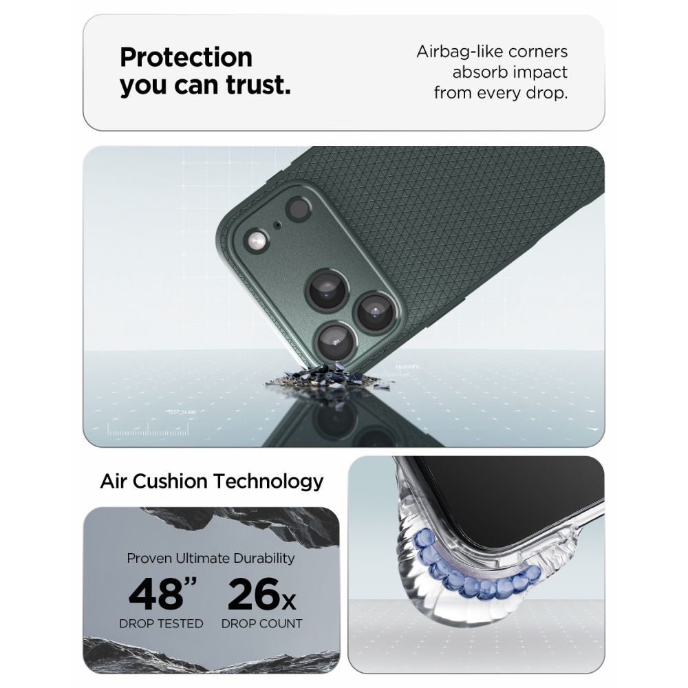 Spigen Liquid Air dėklas iPhone 18 Pro Max / 17 Pro Max - žalias -- iPhone 18 Pro Max / iPhone 17 Pro Max