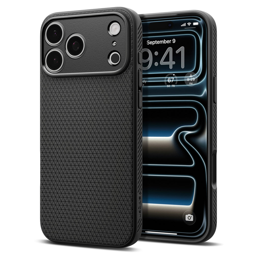 Spigen Liquid Air dėklas iPhone 18 Pro Max / 17 Pro Max - Matinis juodas -- iPhone 18 Pro Max / iPhone 17 Pro Max