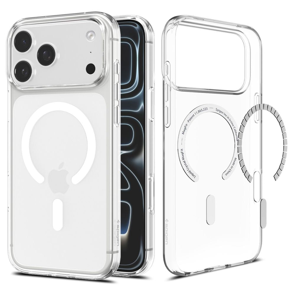 Spigen Liquid Crystal MagSafe Case iPhone 18 Pro / 17 Pro - Skaidri ir balta -- iPhone 18 Pro / iPhone 17 Pro