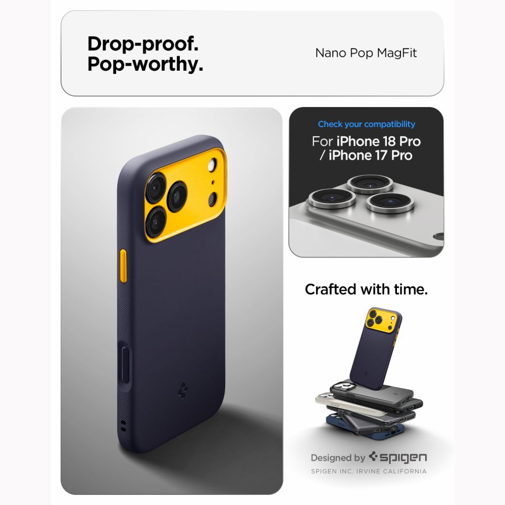 Spigen Nano Pop MagSafe dėklas iPhone 18 Pro / 17 Pro - Mėlynas -- iPhone 18 Pro / iPhone 17 Pro