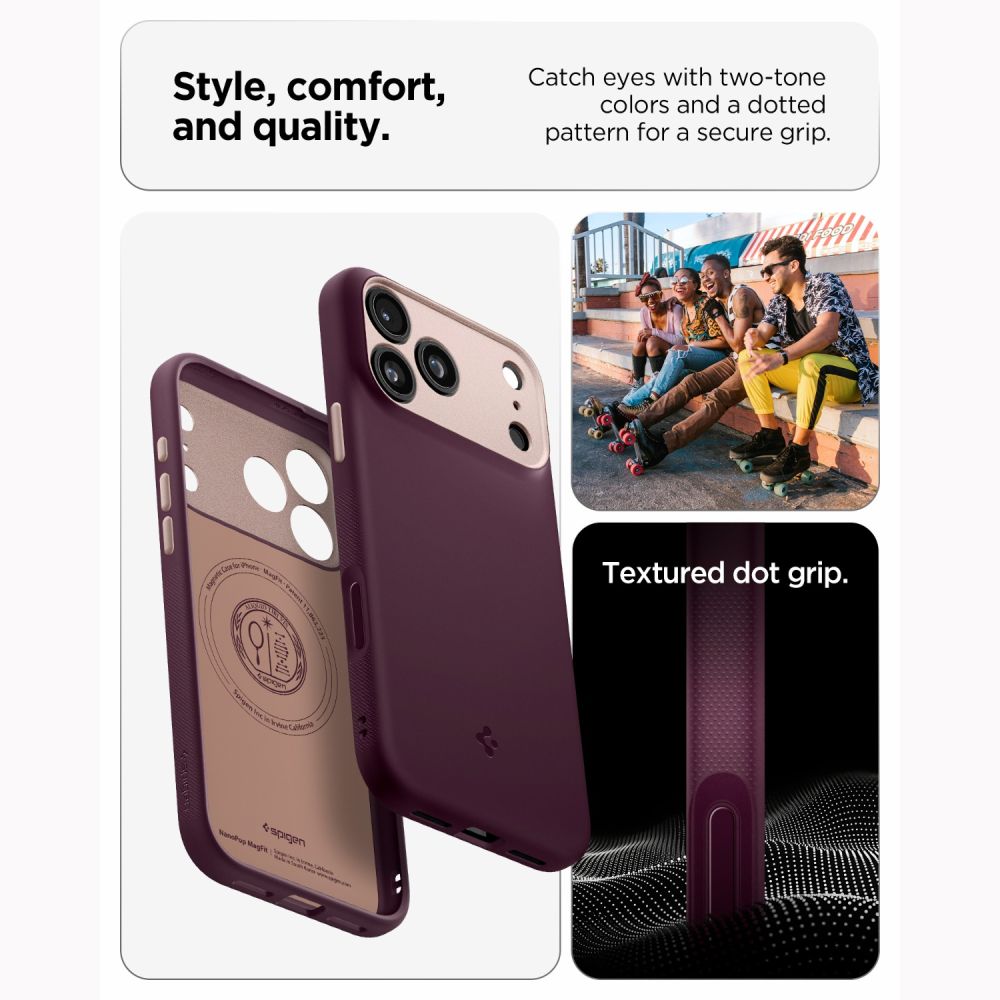 Dėklas Spigen Nano Pop MagSafe telefonams iPhone 18 Pro / 17 Pro - tamsi vyšnia -- iPhone 18 Pro / iPhone 17 Pro