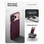 Dėklas Spigen Nano Pop MagSafe telefonams iPhone 18 Pro / 17 Pro - tamsi vyšnia -- iPhone 18 Pro / iPhone 17 Pro
