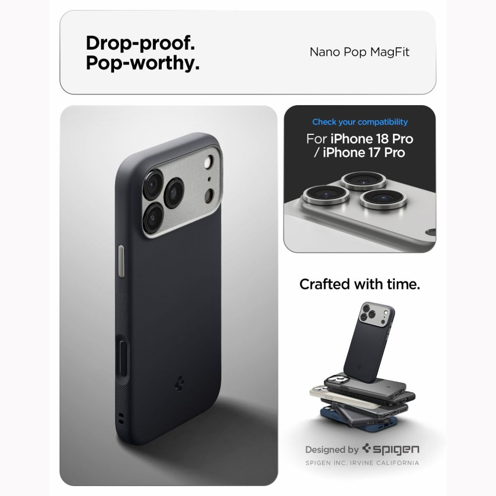 Spigen Nano Pop MagSafe dėklas iPhone 18 Pro Max / 17 Pro Max - Juodas -- iPhone 18 Pro Max / iPhone 17 Pro Max