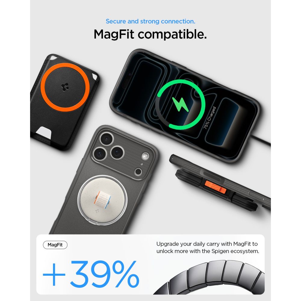 Spigen Rugged Armor MagSafe dėklas iPhone 18 Pro / 17 Pro - Pilkas -- iPhone 18 Pro / iPhone 17 Pro