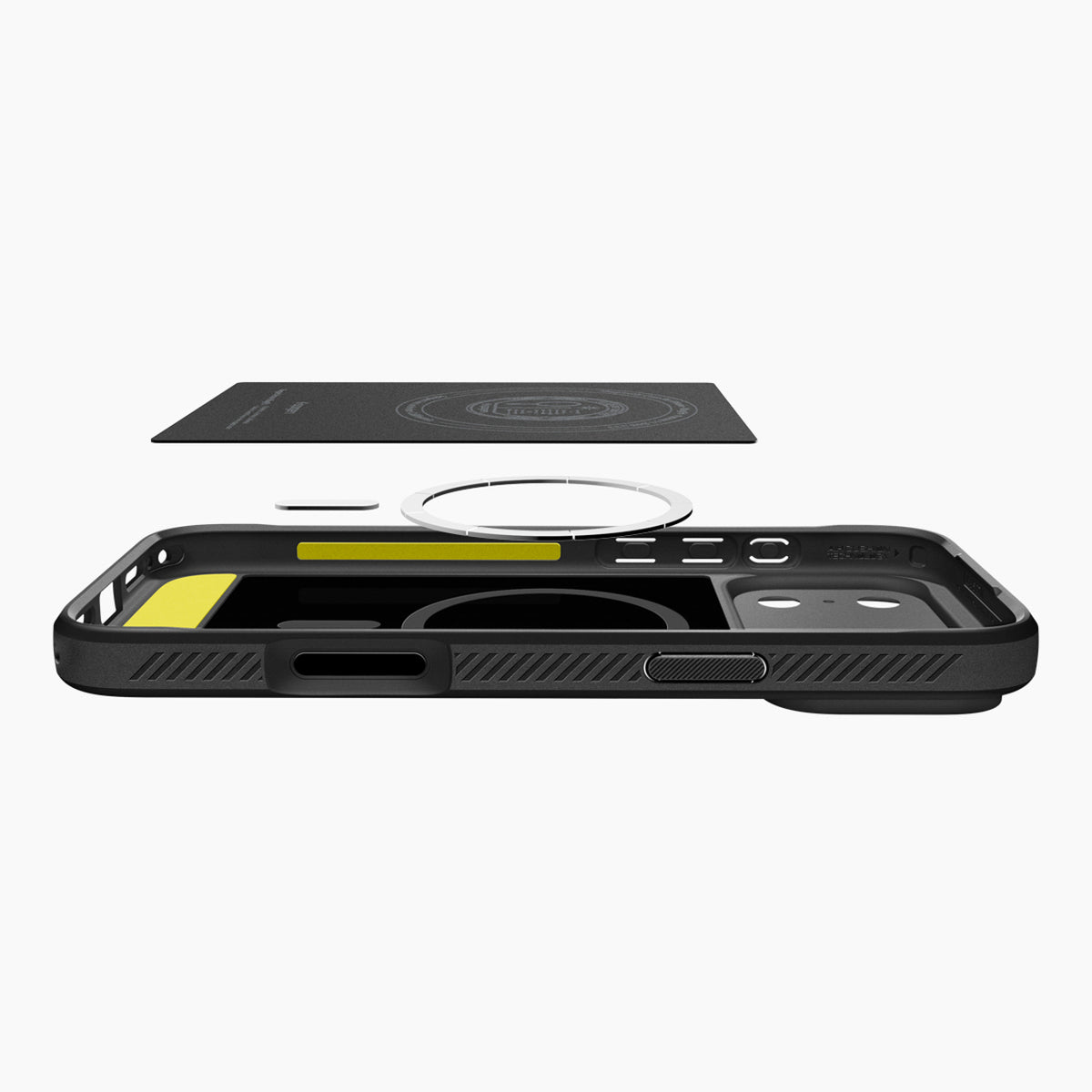 Spigen Rugged Armor MagSafe dėklas iPhone 18 Pro / 17 Pro - matinis juodas -- iPhone 18 Pro / iPhone 17 Pro