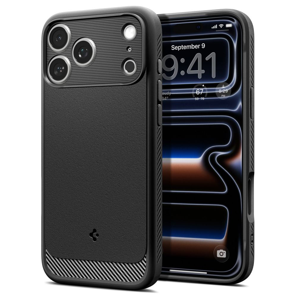 Spigen Rugged Armor MagSafe dėklas iPhone 18 Pro Max / 17 Pro Max - Matinis juodas -- iPhone 18 Pro Max / iPhone 17 Pro Max