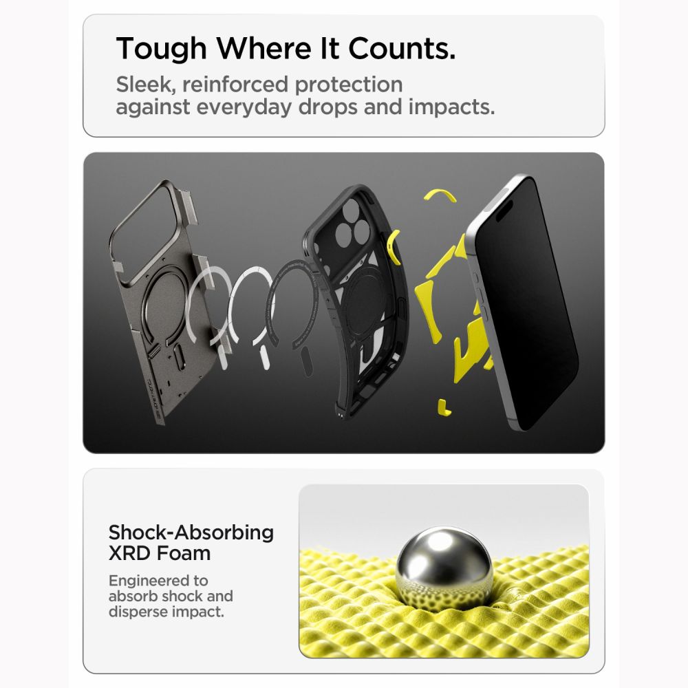 Spigen Tough Armor MagSafe dėklas iPhone 18 Pro / 17 Pro - juodas -- iPhone 18 Pro / iPhone 17 Pro