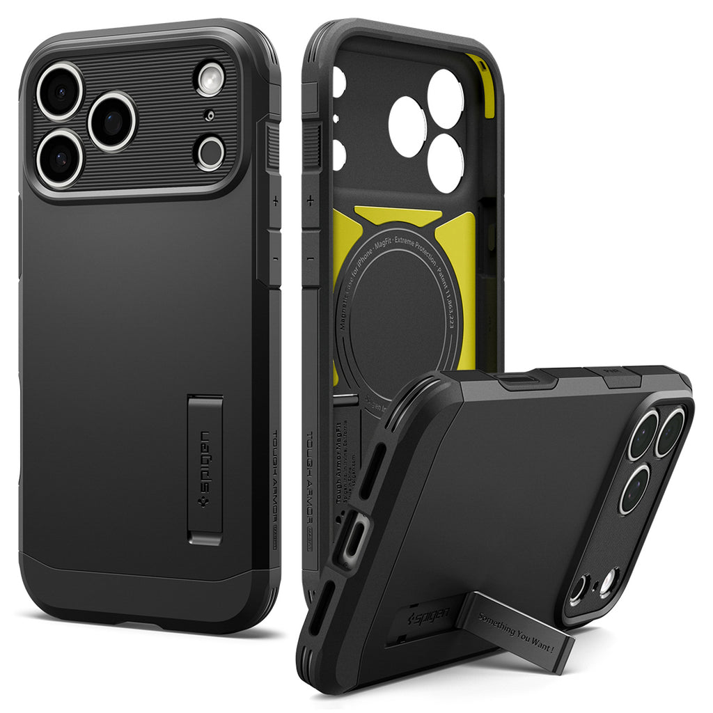 Spigen Tough Armor dėklas iPhone 18 Pro Max / 17 Pro Max - juodas -- iPhone 18 Pro Max / iPhone 17 Pro Max