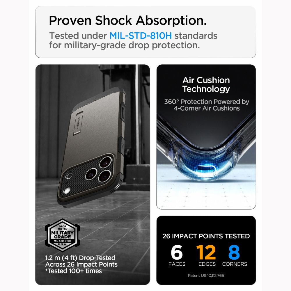 Spigen Tough Armor dėklas iPhone 18 Pro Max / 17 Pro Max - juodas -- iPhone 18 Pro Max / iPhone 17 Pro Max