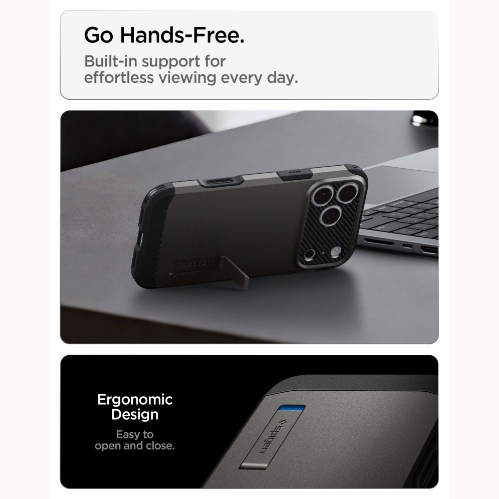 Spigen Tough Armor dėklas iPhone 18 Pro Max / 17 Pro Max - juodas -- iPhone 18 Pro Max / iPhone 17 Pro Max