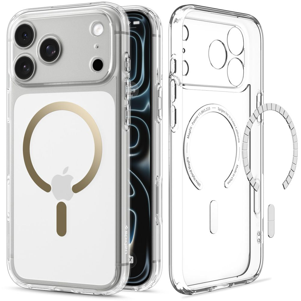 Spigen Ultra Hybrid Mag MagSafe dėklas iPhone 18 Pro / 17 Pro - Skaidrus aukso spalvos -- iPhone 18 Pro / iPhone 17 Pro