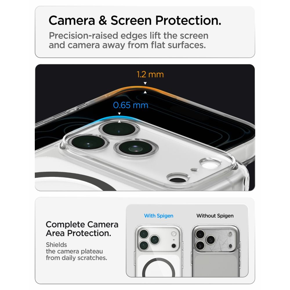 Spigen Ultra Hybrid MagSafe dėklas iPhone 18 Pro / 17 Pro - skaidrus grafito -- iPhone 18 Pro / 17 Pro